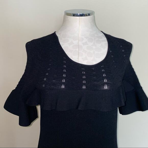 Ann Taylor Sweater dress with ruffle top, flare sleeves and flounce hem sz small - Picture 9 of 13